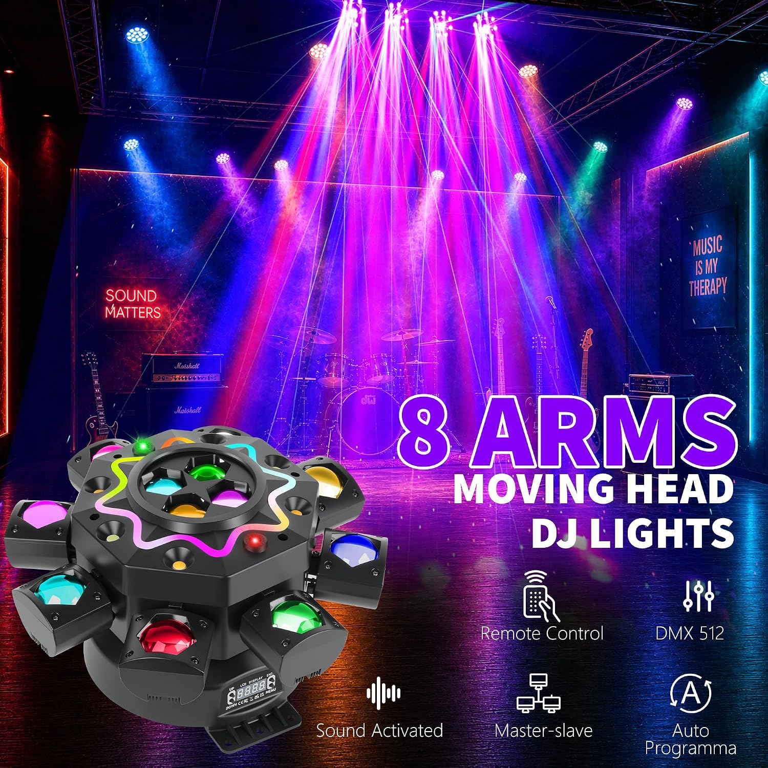 200W Disco Party Lights 8 Arm  - огляд і ціна Audio Music Dj