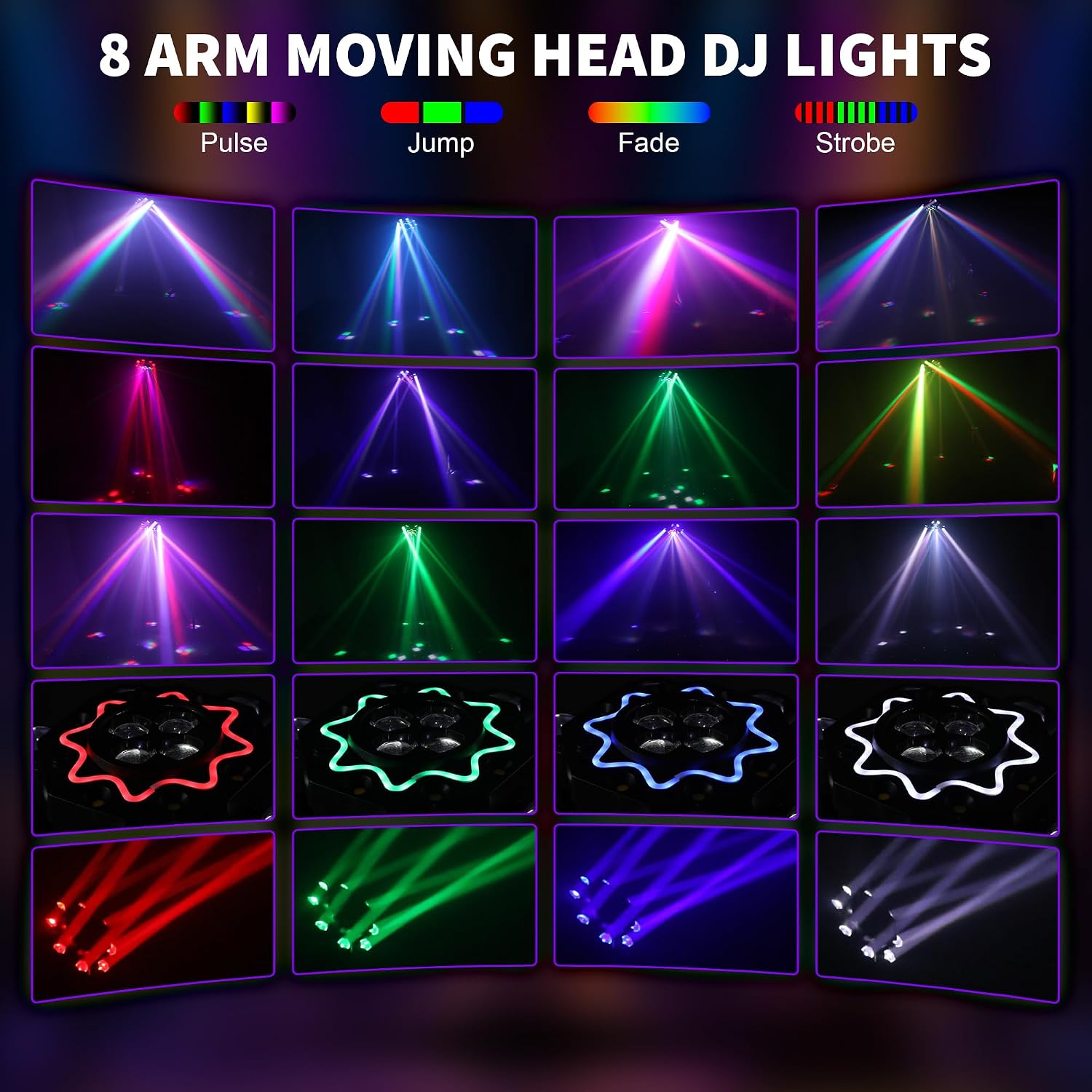 200W Disco Party Lights 8 Arm  - огляд і ціна Audio Music Dj